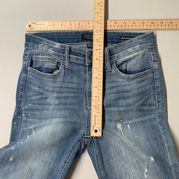 Judy Blue Women Jeans 9 / 29 Blue Denim Slim Fit Stretch Distressed 26.5" - Picture 7 of 13